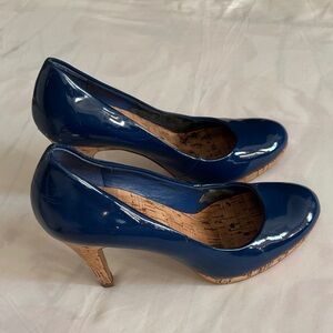 Elegant Blue Patent Leather Heels